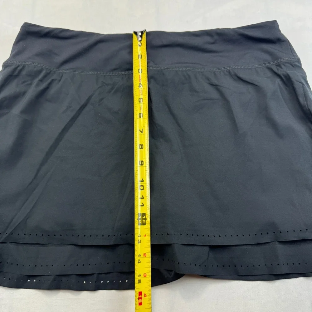 Athleta Athletic Skort Womens Large Black Lined Zip Pocket Casual Activewear